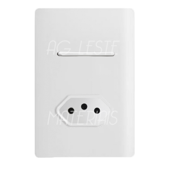 Conjunto Interruptor Paralelo + Tomada 10A 4x2 - Novara Branco Total